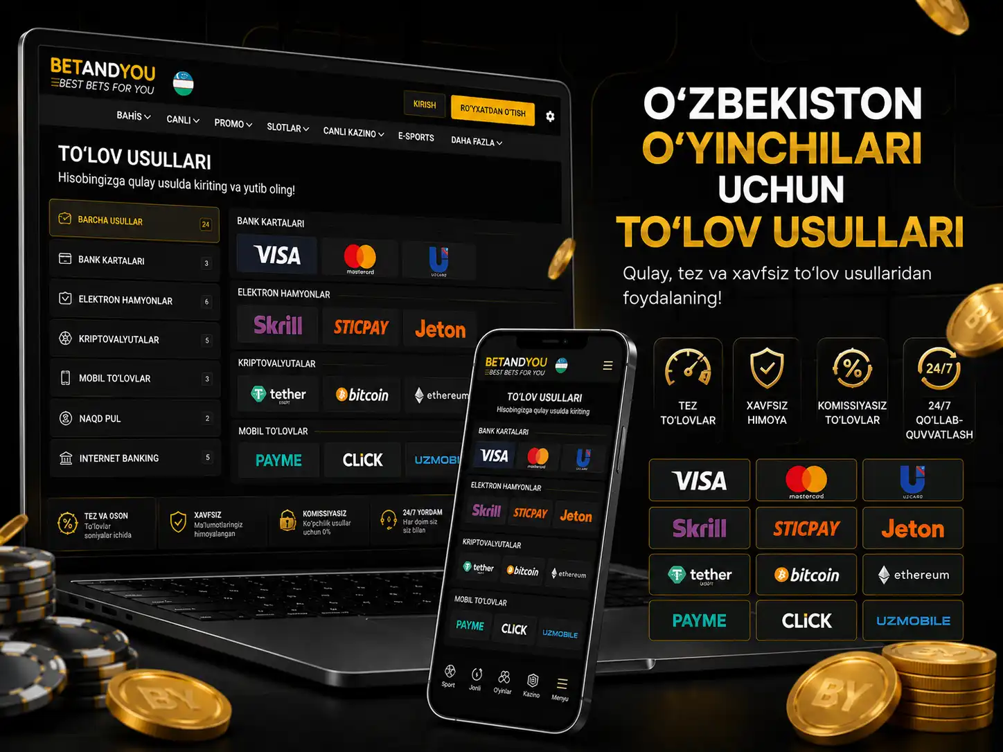 O'zbekiston O'yinchilari Uchun To'lov Usullari